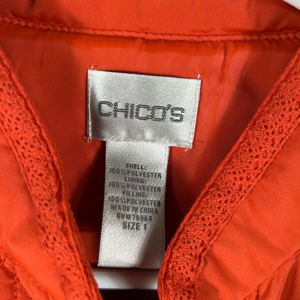 Chico’s Orange Quilted Vest - Picture 5 of 5